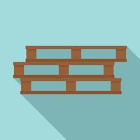 Wood pallet stack icon, flat style vector