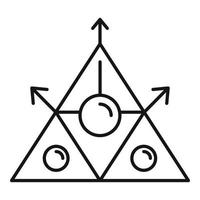 Alchemy triangle icon, outline style vector