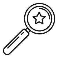 Seo magnifier icon, outline style vector