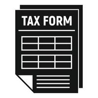 Tax form icon, simple style vector