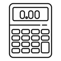 icono de calculadora de finanzas cero, estilo de esquema vector