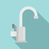 Kitchen water tap icon, flat style vector