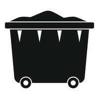 Garbage container icon, simple style vector