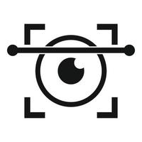 Iris scanning icon, simple style vector