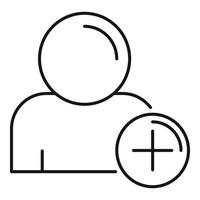 Add friend avatar icon, outline style vector