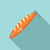 Soft fish bait icon, flat style vector