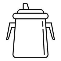 Plastic baby bottle icon, outline style vector
