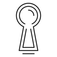 Door keyhole icon, outline style vector