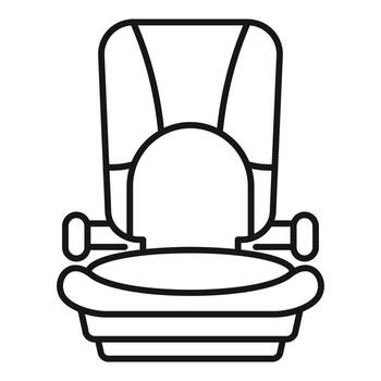 icono de asiento de coche de bebé de carretera, estilo de contorno vector