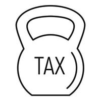 Tax kettlebell icon, outline style vector