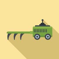 Agricultural cultivator icon, flat style vector