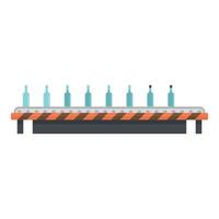 Bottles on roll line icon, flat style vector