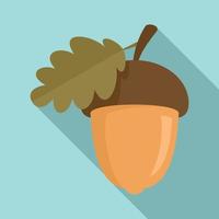 Acorn icon, flat style vector