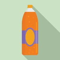 Orange juice soda icon, flat style vector