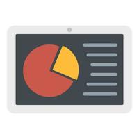 Business tablet icon, flat style vector