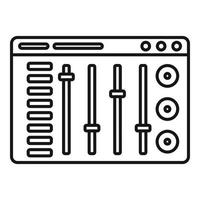 Equalizer program icon, outline style vector