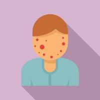 Face measles icon, flat style vector