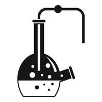 Glass pipe flask icon, simple style vector