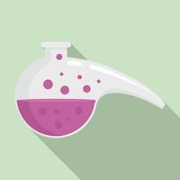 Boiling lab flask icon, flat style vector