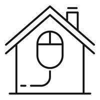 Smart house mouse control icon, outline style vector