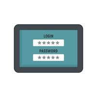 Web bank login icon, flat style vector