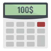 Calculator icon, flat style vector