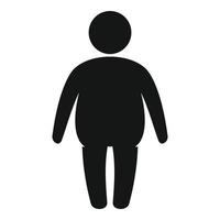 Overweight student icon, simple style vector