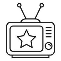 Celebrity tv set icon, outline style vector