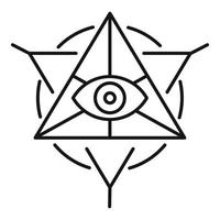 Alchemy pyramid icon, outline style vector