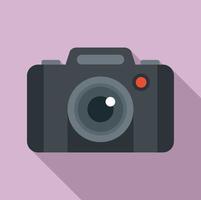 Photo camera record icon, flat style vector