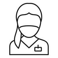 icono de enfermera médica, estilo de esquema vector