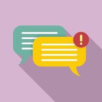 Chat notification icon, flat style vector