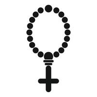Christian beads icon, simple style vector