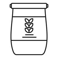 Flour sack icon, outline style vector