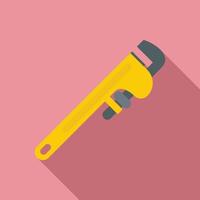 Industrial wrench icon, flat style vector