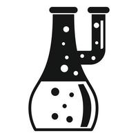 Study boiling flask icon, simple style vector