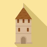 Swiss tower icon, flat style vector