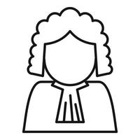 Judge avatar icon, outline style vector