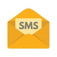 icono de la bandeja de entrada de sms, estilo plano vector