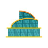 Glass mall icon, flat style vector