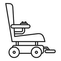 icono de silla de ruedas, estilo de esquema vector