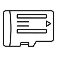 icono de tarjeta micro sd de teléfono, estilo de contorno vector