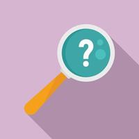 Request magnifier question icon, flat style vector