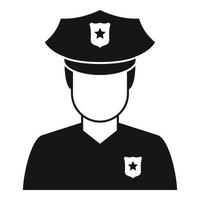 Police man icon, simple style vector