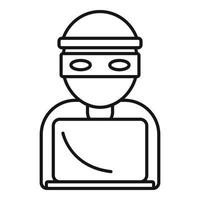 icono de hacker, estilo de contorno vector