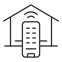 Smart house remote control icon, outline style vector