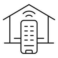 Smart house remote control icon, outline style vector