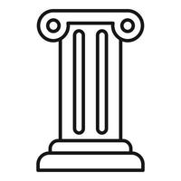 icono de columna de justicia, estilo de esquema vector