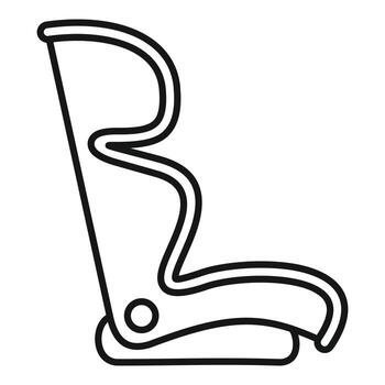 icono de asiento de coche de bebé de viaje, estilo de esquema vector