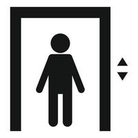 Kid in elevator icon, simple style vector